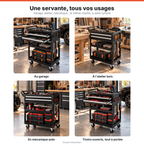 Servante d'atelier utilisée au garage, à l'atelier bois et en mécanique auto